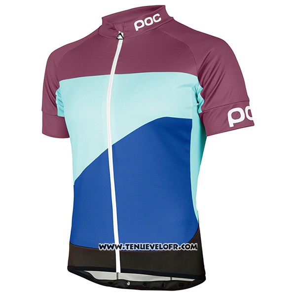 2017 Maillot Ciclismo POC Fondo Elements Bleu et Fuchsia Manches Courtes et Cuissard